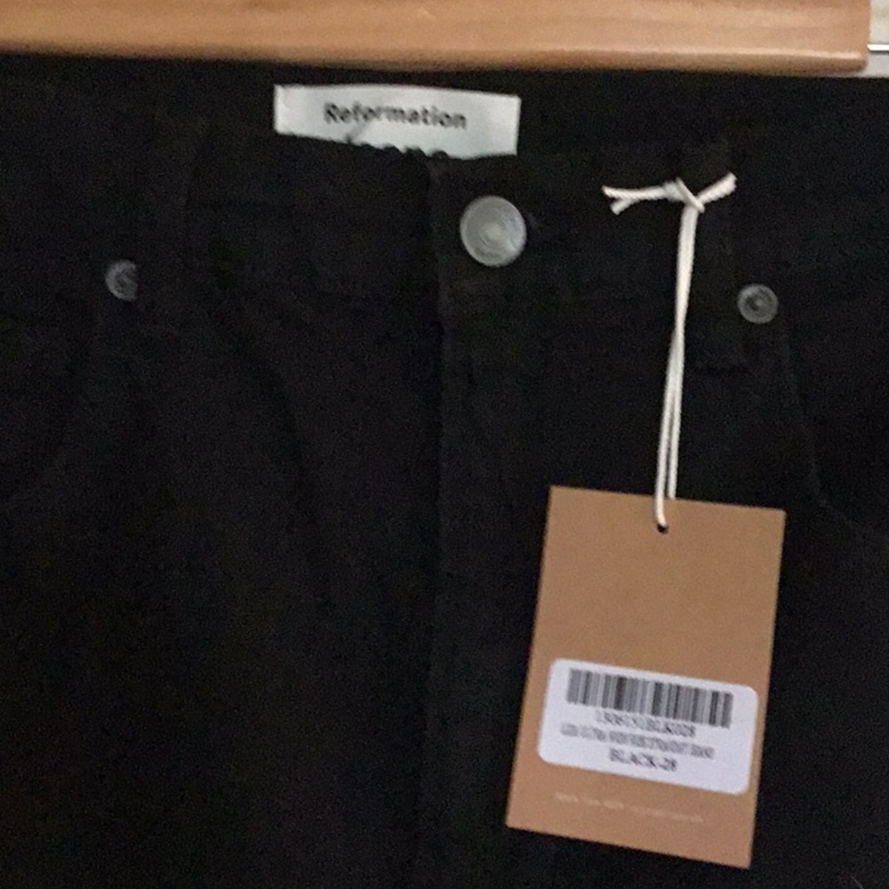 NWT Reformation Liza Ultra Highrise Straight Black Jeans - Picture 2 of 7